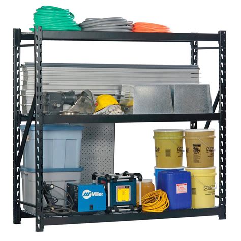 The 5 shelves provide storage for heavier and bulky items. . Menards shelves